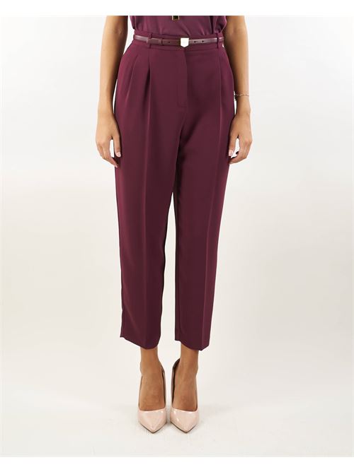 Crepe trousers with belt and embroidery Elisabetta Franchi ELISABETTA FRANCHI | Pants | PA02846E2CG3